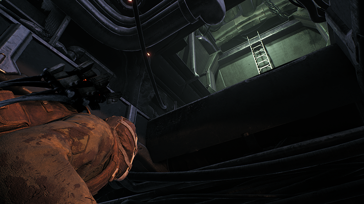 Climb up and out through this hatch.